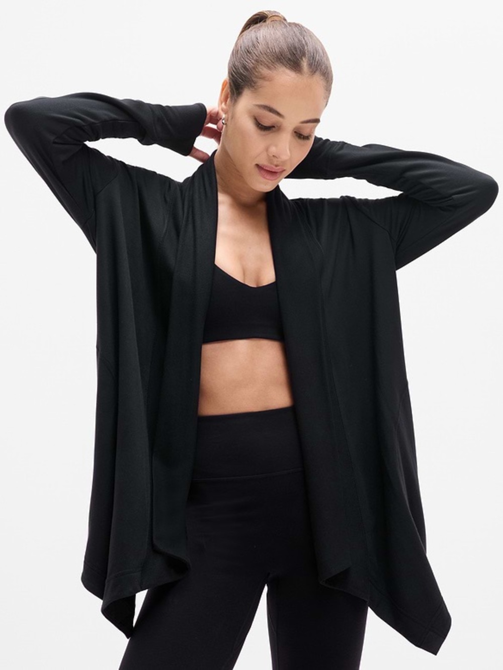 Athleta Black Pranayama Restore Wrap Cardigan